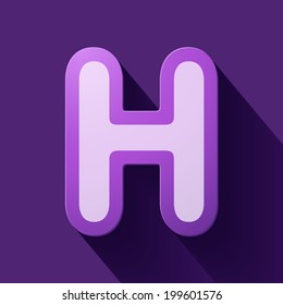 Volume icons alphabet: H . Colorful modern Style.