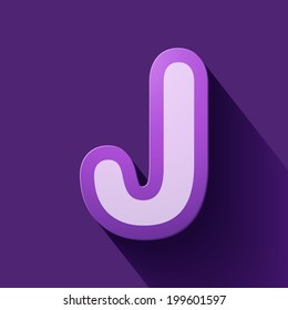 Volume icons alphabet: J . Colorful modern Style.