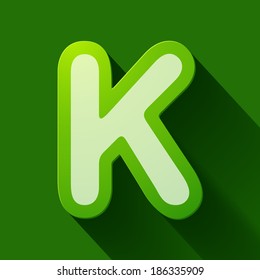 Volume icons alphabet: K . Colorful modern Style.