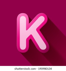 Volume icons alphabet: K . Colorful modern Style.