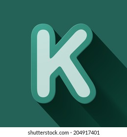 Volume icons alphabet: K . Colorful modern Style.
