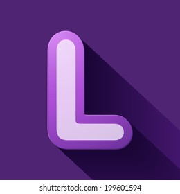 Volume icons alphabet: L . Colorful modern Style.