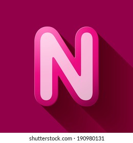 Volume icons alphabet: N . Colorful modern Style.