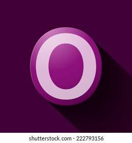 Volume icons alphabet: O . Colorful modern Style.
