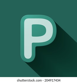 Volume icons alphabet: P . Colorful modern Style.