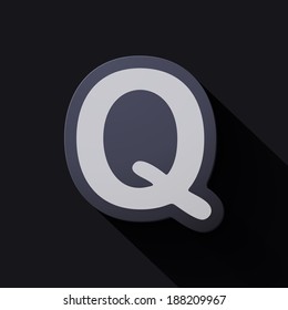 Volume icons alphabet: Q . Colorful modern Style.