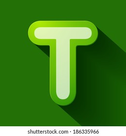 Volume icons alphabet: T . Colorful modern Style.