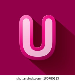 Volume icons alphabet: U . Colorful modern Style.