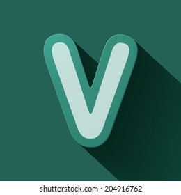 Volume icons alphabet: V . Colorful modern Style.