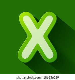 Volume icons alphabet: X . Colorful modern Style.