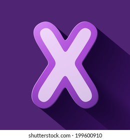 Volume icons alphabet: X . Colorful modern Style.