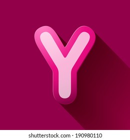 Volume icons alphabet: Y . Colorful modern Style.
