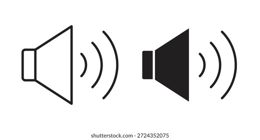 Iconos de volumen de color negro en varios estilos