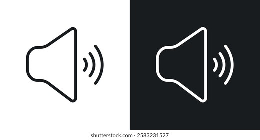 Volume icons in black and white liner strokes for web design.