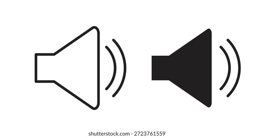 Volume icons in filled, thin line, outline and strokes