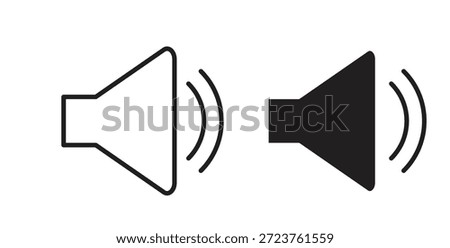 Volume icons in filled, thin line, outline and strokes