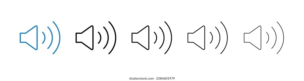 Volume icons in five different stroke sizes