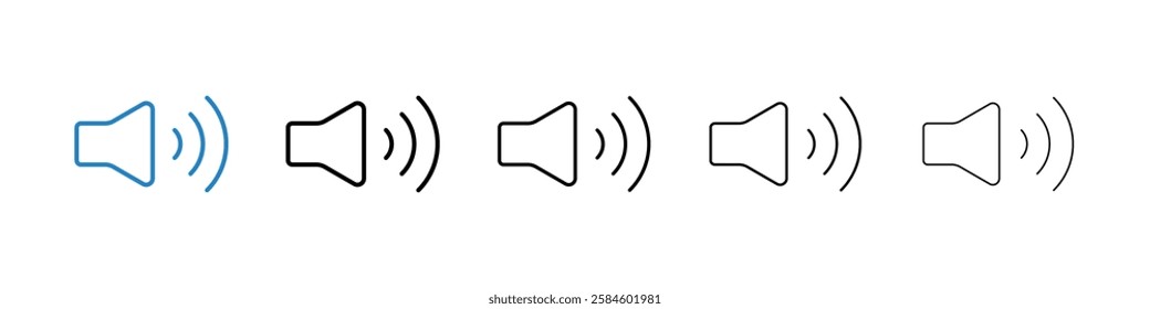 Volume icons in five different stroke sizes