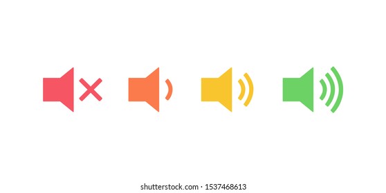 	
Volume icons in flat colorful style. 