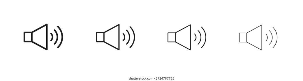 Coleção de vetores de linha de ícones de volume. Ícone de vetor perfeito de pixel