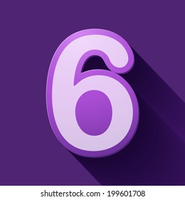 Volume icons number: six . Colorful modern Style.