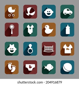 Volume icons set: baby. Colorful modern Style.