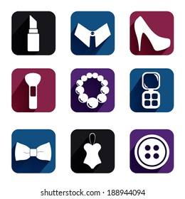 Volume icons set: fashion. Colorful modern Style.