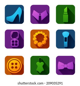 Volume icons set: fashion. Colorful modern Style.