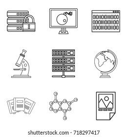 Volume icons set. Outline set of 9 volume vector icons for web isolated on white background