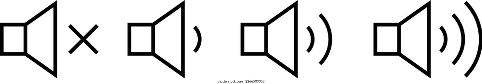 Conjunto de iconos de volumen. Icono simple del altavoz.