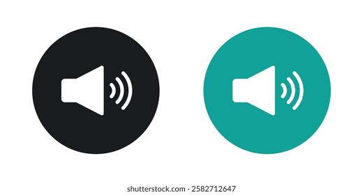 Volume icons set vectors black and colored style