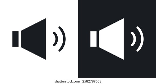 Volume icons set vectors black and colored style