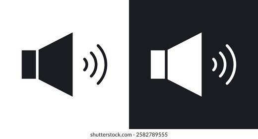 Volume icons set vectors black and colored style