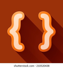 Volume icons symbol: Braces or curly brackets . Colorful modern Style.