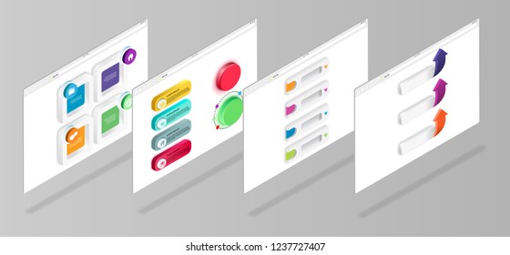 Volume infographics template in isometric