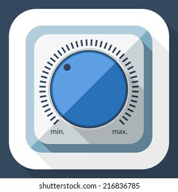 Volume knob icon with long shadow