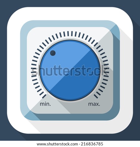 Volume knob icon with long shadow