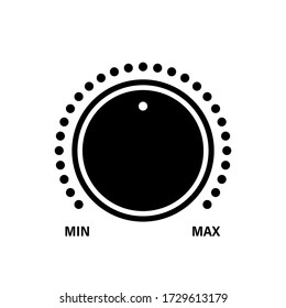 Symbol für Lautstärkepegel. Vector-Steuerungs-Symbol Symbol für die Tonsteuerung. Musikknopf schwarzes Vektorzeichen. Wählknopf-Symbol 