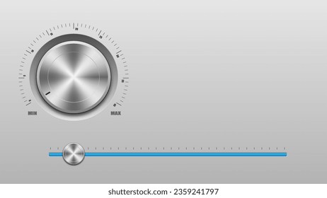 Lautstärkeregler. Rundschalter. Audio-Dashboard. steuern. Realistisch