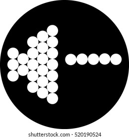 volume level. doted. pointed. black and white