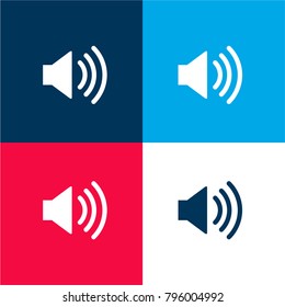 Volume level four color material and minimal icon logo set in red and blue