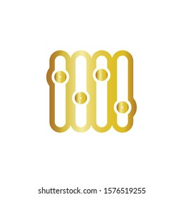 Volume level in golden vector icon on a white background