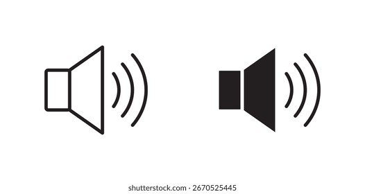 Conjunto de iconos de nivel de volumen. ilustración de icono de altavoz