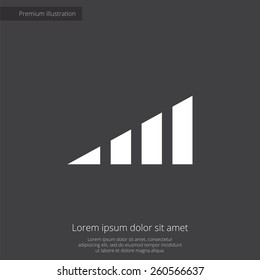 volume level premium illustration icon, isolated, white on dark background, with text elements 