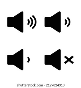 Volume level sound icon and mute icon set. Vectors. EPS10.