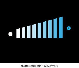 Volume Levels Icon Blue On Black Background, Concept Pattern Level ,vector Illustration