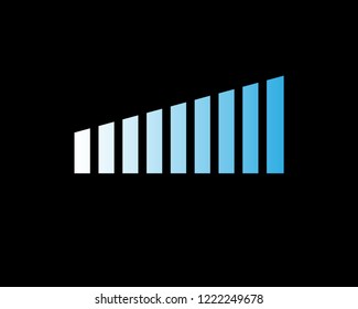 Volume levels icon blue on black background, concept pattern level ,vector illustration