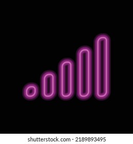 Volume levels logo simple icon vector. Flat design. Purple neon on black background.ai