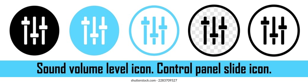 Volume levels. Sound control panel. Volume on device. Contolling the volume of sound. Vector