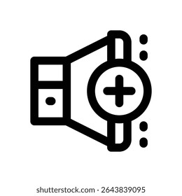 ícone volume up line (aumentar linha). Ícone de vetor limpo e minimalista para sites, aplicativos móveis, apresentações e logotipos. Totalmente dimensionável e personalizável para qualquer projeto.